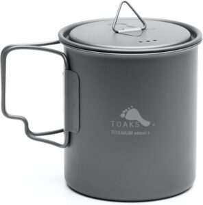 Toaks ウルトラライトチタンカップ 450ml（蓋付き）