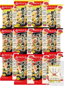 アマノフーズ フリーズドライ ご飯 にかけて食べる 丼の具 3種12食 詰め合わせ セット 親子丼 中華丼 牛とじ丼
