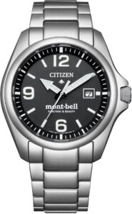 [Citizen] 腕時計 プロマスター 限定モデル PROMASTER×mont-bell 20気圧 防水 限定BOX付 光発電エコ・ドライブ アウトドア アナログ 見やすい 秒針 日付 ソーラー 黒 BN0247-52E メンズ シルバー