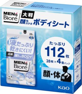 メンズビオレ 顔もふけるボディシート 清潔感のある石けんの香り 112枚 破れにくい 乾きにくい 丸まりにくい