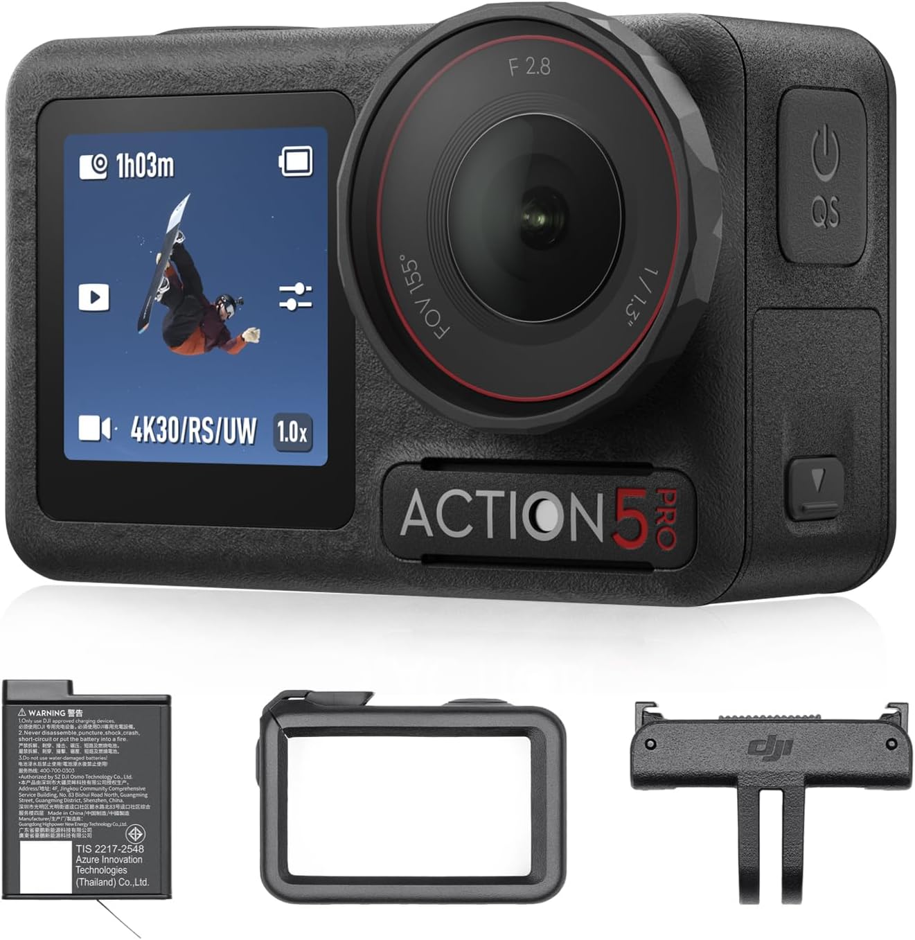 【Amazon限定】DJI アクションカメラ Osmo Action 5 Pro エッセンシャルコンボ 小型 1/1.3インチセンサー付き 防水 4K/120fps映像 被写体トラッキング 手ブレ補正 デュアルOLEDタッチ画面 スポーツ vlog ウェアラブルカメラ 動画撮影用カメラ
