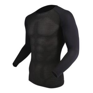 おたふく手袋(Otafuku Glove) 夏用インナー 長袖 丸首 ファーストレイヤー[吸汗速乾 メッシュ 消臭 通気性 ストレッチ素材]JW-715