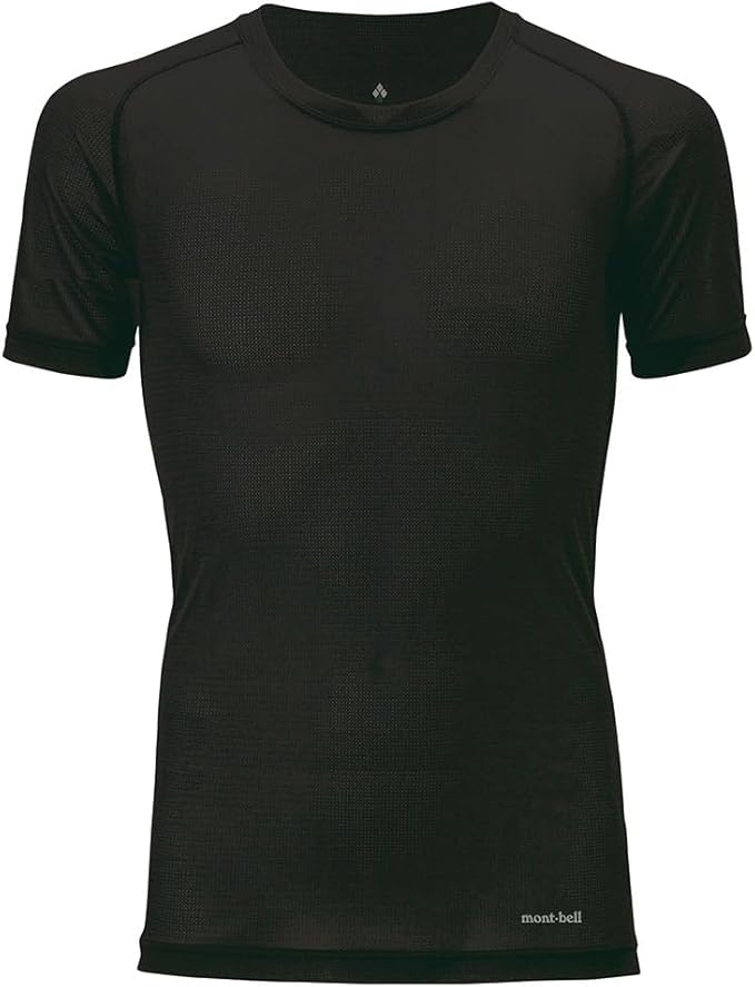モンベル・国内正規品 ジオライン クールメッシュ Tシャツ Men's ブラック(BK) アンダーウェア、肌着 トレッキング、ハイキング向け 1107752 インナー用ポーチセット