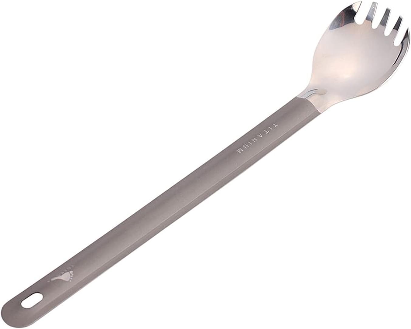 TOAKS Titanium Long Spoon or Spork with Polished Bowl Ultralight Spork Outdoor Camping Cutlery (SLV-14)