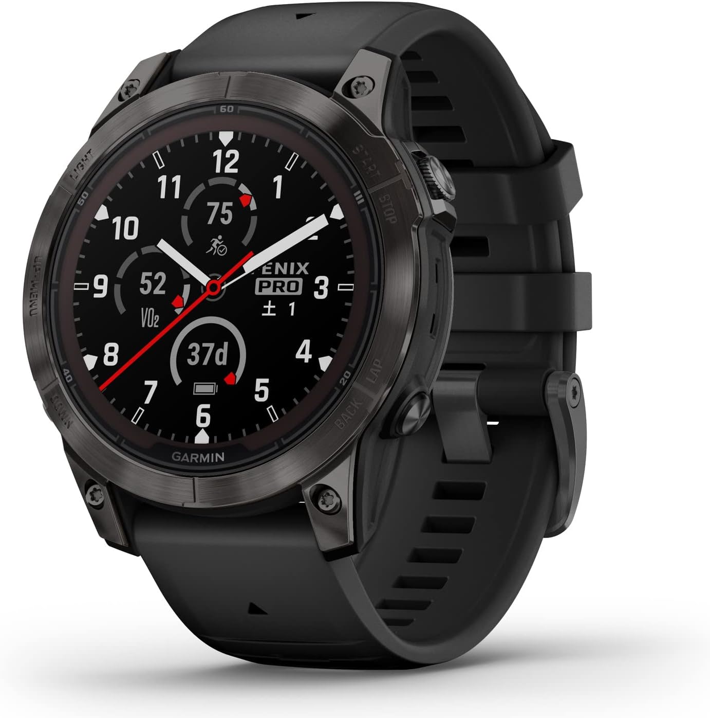 ガーミン(GARMIN) fenix 7/7X Pro Sapphire Dual Power Ti Carbon Gray/Blackフラッグシップモデルソーラー充電可能マルチスポーツGPSウォッチ