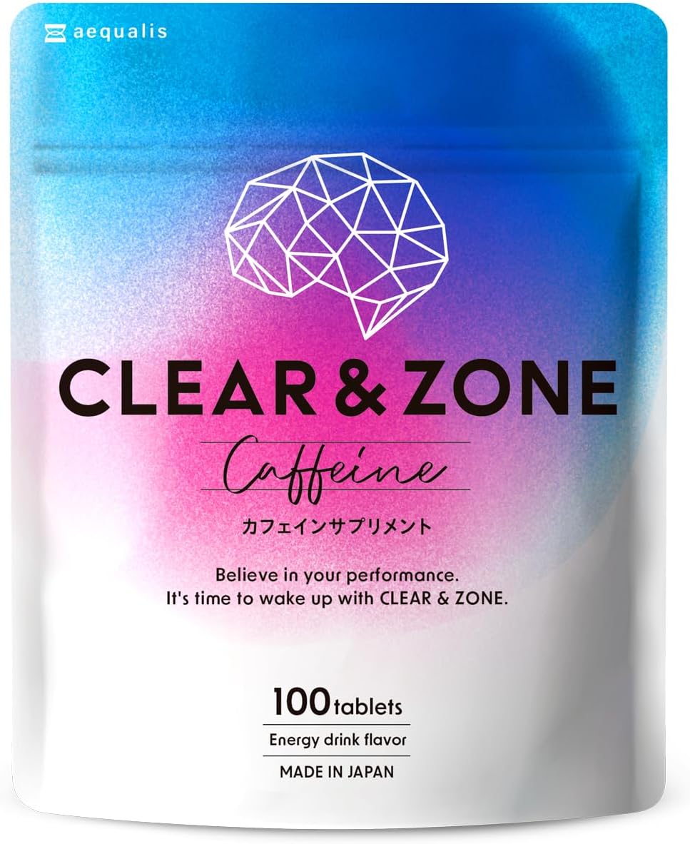 CLEAR&ZONE カフェイン サプリ（錠剤） エナジードリンク風味 国内製造 100粒入 (1)