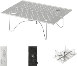 Naturehike キャンプテーブル 300g超軽量 30kg耐荷重 一体式で簡単設営 X型頑丈な構造 折り畳み コンパクト お手入れ簡単 携帯便利 耐熱 安定性 アルミ おしゃれ リュックに収納 ソロキャンプ 登山 徒歩 ピックニック ローテーブル ミニテーブル アウトドアテーブル (銀色)