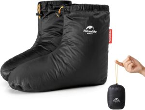 Naturehike シューズカバー ダウンシューズ ルームシューズ 防寒 あたたかい アウトドア用 テント内 キャンプ 泥避け 室内履き 秋冬 風防ぐ 超軽量 履きやすい 男女兼用 収納袋付き