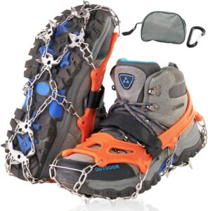 【日本山岳ガイド監修】 アイゼン チェーンスパイク 19本爪 10本爪 カラビナ付き 登山 雪山 トレッキング 軽量 滑り止め 収納袋付き 日本ブランド SanSigma