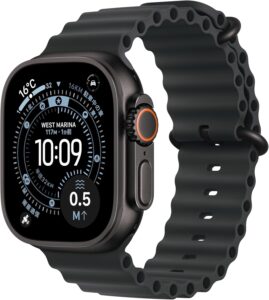 Apple Watch Ultra 3(GPS + Cellularモデル)- 49mmブラックチタニウムケースとブラックオーシャンバンド