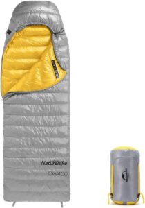 Naturehike 寝袋 ダウン 【足伸ばし可能・完全展開可能】-7.9~4.7℃ シュラフ コンパクト 超軽量 冬用 1人用 650FP 封筒型 4シーズン 防水 保温 防寒 防災用 車中泊 登山 あったか 肌触り良い アウトドア キャンプ 収納袋付き