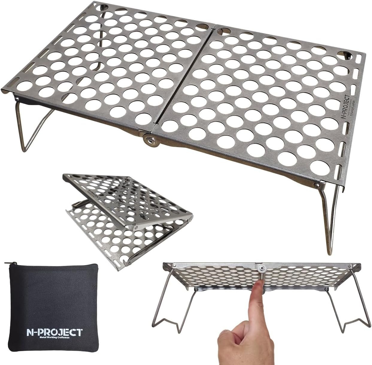 N-project チタンテーブル（S）・折畳式 コンパクト ・アウトドアテーブル・ 登山 ソロキャンプ に最適サイズ UL TITANIUM TABLE 【日本製】