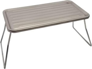 TITAN MANIA(チタンマニア) テーブル チタン製 ローテーブル 軽量 頑丈 折り畳み サブ サイド 五徳 メッシュ グリルスタンド ソロキャンプ BBQ アウトドア キャンプ用品 収納袋付き