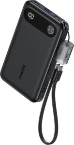 Anker Power Bank (10000mAh, 22.5W) (モバイルバッテリー 10000mAh 最大22.5W出力 USB-C & USB-C ケーブル付属 ディスプレイ搭載) 【PD/PowerIQ搭載/PSE技術基準適合】